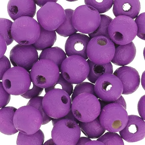 Perles rondes en bois 6 mm Amethyst x25