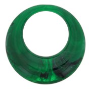 Pendentif rond évidé en résine opaque 34.5 mm - Vert foncé marbré x1