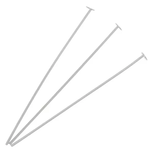 Clous tête plate 30x0.5 mm en Argent 925 x10
