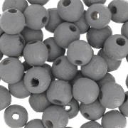 Perles rondes en bois 6 mm Gris x25|raw }}