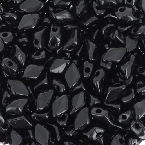 Perles en verre Mini Gemduo 2 trous 6x4 mm - Jet x5g