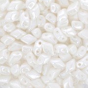 Perles en verre Mini Gemduo 2 trous 6x4 mm - Opaque White Luster x5g|raw }}