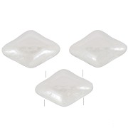 Perles en verre Mini Gemduo 2 trous 6x4 mm - Opaque White Luster x5g
