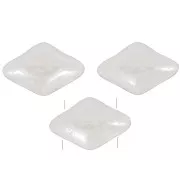Perles en verre Mini Gemduo 2 trous 6x4 mm - Opaque White Luster x5g