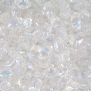 Perles en verre Mini Gemduo 2 trous 6x4 mm - Crystal AB x5g|raw }}