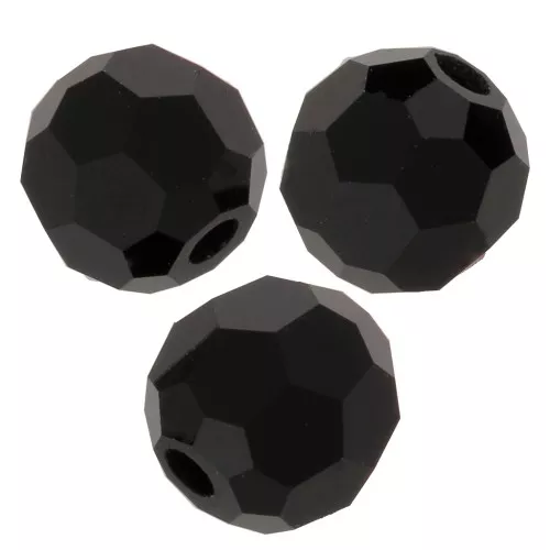Perles rondes facettées Preciosa - Round Bead 4 mm - Jet x20