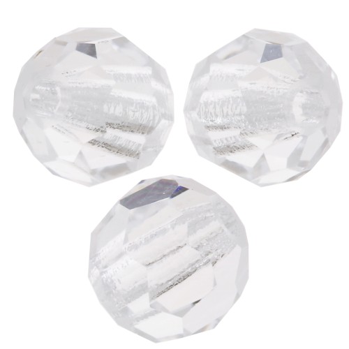 Perles rondes facettées Preciosa - Round Bead 4 mm - Crystal x20