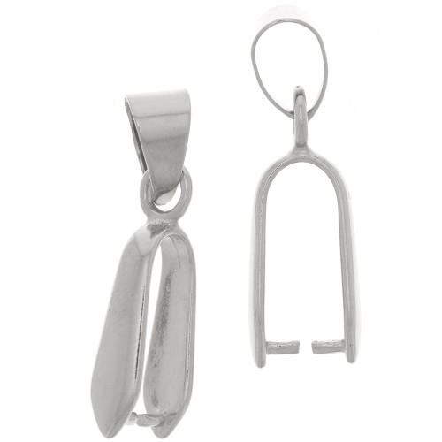 Attache pendentif 25 mm - Rhodié x1