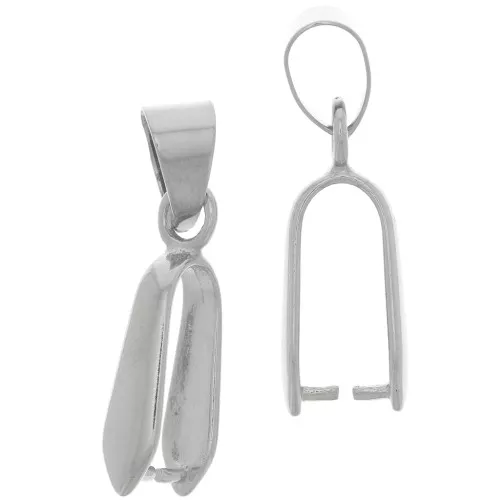 Attache pendentif 25 mm - Rhodié x1