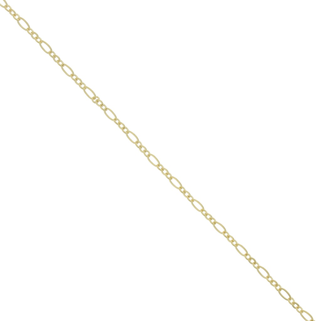Chaîne Maille Figaro Alternée Diamantée - Argent 925 - 50 Cm X 7 Mm - Bijouxia
