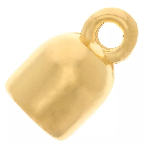 Embout pour cordon 5 mm - Doré à l'or fin x1