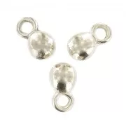 Breloques boules 7 mm Placage Argent fin vieilli x10