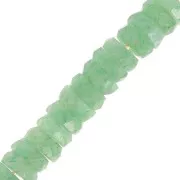 Perles Heishi rondelles facettées - en pierre gemme 6x2 mm - Aventurine x20