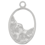 Pendentif ovale évidé martelé 19x12 mm - Argent 925 x1|raw }}
