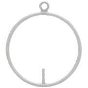 Pendentif rond 20 mm pour perle ronde semi-percée - Argent 925 x1|raw }}