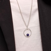 Pendentif rond 20 mm pour perle ronde semi-percée - Argent 925 x1