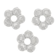 Perles rondelles forme fleur 4.5 mm - Argent 925 x4