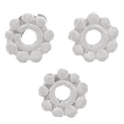 Perles rondelles fleur 6 mm - Argent 925 x4|raw }}