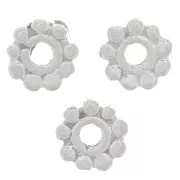 Perles rondelles fleur 6 mm - Argent 925 x4