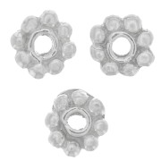 Perles rondelles fleur 4 mm - Argent 925 x4|raw }}