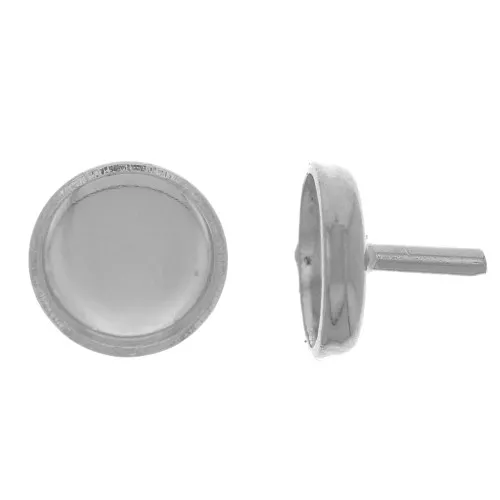 Tige support - porte cabochon 6 mm - Argenté x1