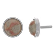 Tige support - porte cabochon 6 mm - Argenté x1