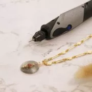 Tige support - porte cabochon 6 mm - Argenté x1