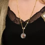 Tige support - porte cabochon 6 mm - Argenté x1