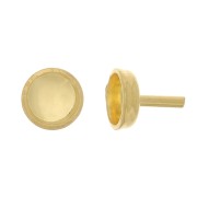 Tige support - porte cabochon 4 mm - Doré à l'or fin x1|raw }}