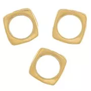 Perle rondelle carrée 7 mm - gros trou - Plaqué Or 3 microns x1