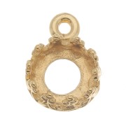 Pendentif Rond Lalique En Cristal Bleu, Serti Cabochon, Plaqué Or - Avec Cordon Soie - Occasion