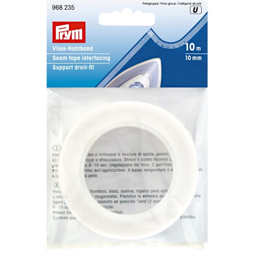 Support droit-fil thermocollant - Blanc x10m