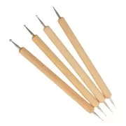 Set de 4 outils à embosser - doubles pointes - Naturel