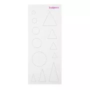 Set de gabarits flexible pour pâte polymère 165x70 mm - forme géométriques x6