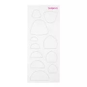 Set de gabarits flexible pour pâte polymère 165x70 mm - forme géométriques x6