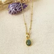 Pendentif ovale facetté 12x7 mm - Argent 925 - Amethyste x1