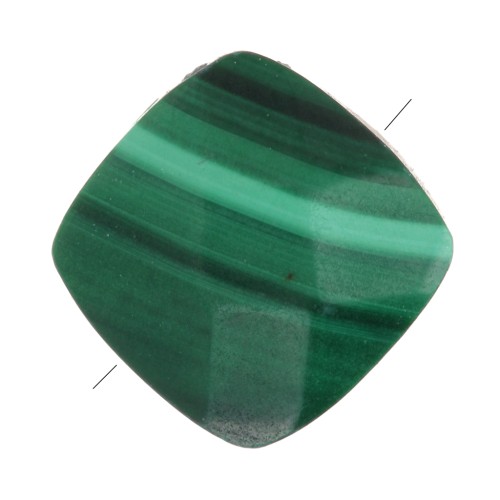Perle carrée 6 mm facettée en pierre gemme - Malachite x1