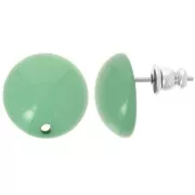 Clous d'oreilles ronds 14 mm en résine - Vert x2