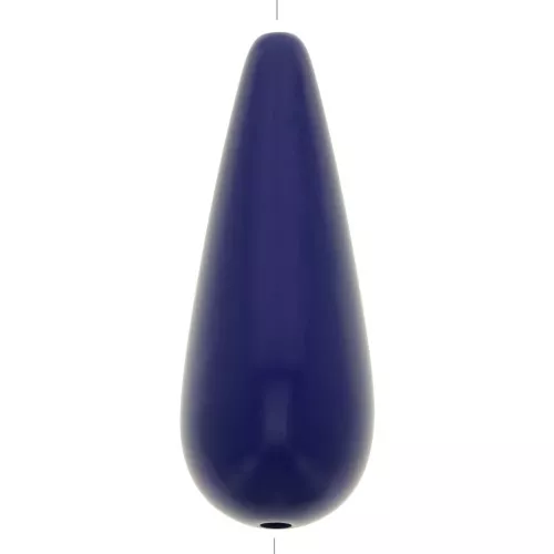 Perle poire en résine 40x16 mm - Bleu marine x1