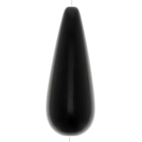 Perle poire en résine 40x16 mm - Noir x1