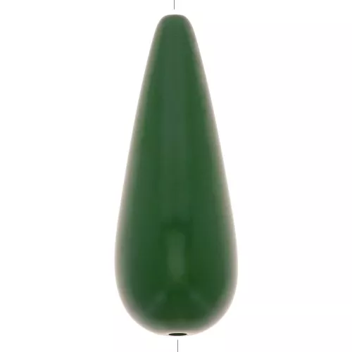 Perle poire en résine 40x16 mm - Vert foncé x1