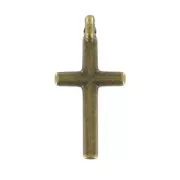 Breloques croix 16 mm bronze x10