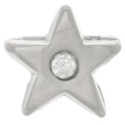 Poussoir étoile 12x13 mm avec strass pour lacets 8 mm - Rhodié - Crystal x1|raw }}