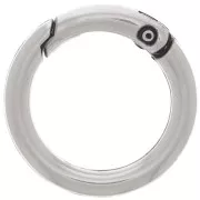 Fermoir rond mousqueton 27 mm - Placage Argent fin vieilli x1