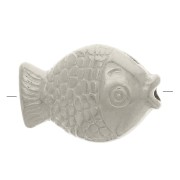 Perle poisson plat 12x8 mm - Placage Argent fin vieilli x1