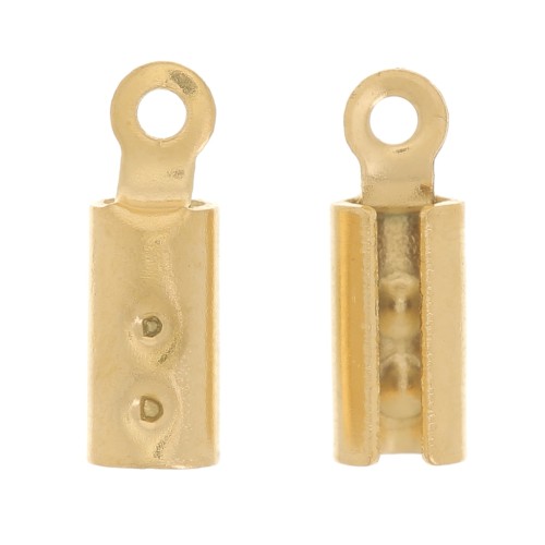 Pinces lacet pour cordon 2 mm - Acier inoxydable 304 Doré x4