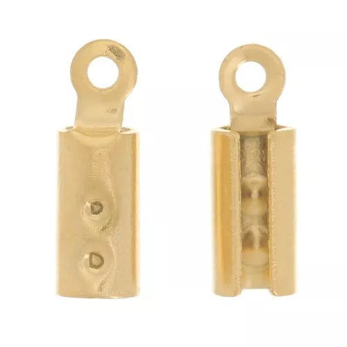 Pinces lacet pour cordon 2 mm - Acier inoxydable 304 Doré x4