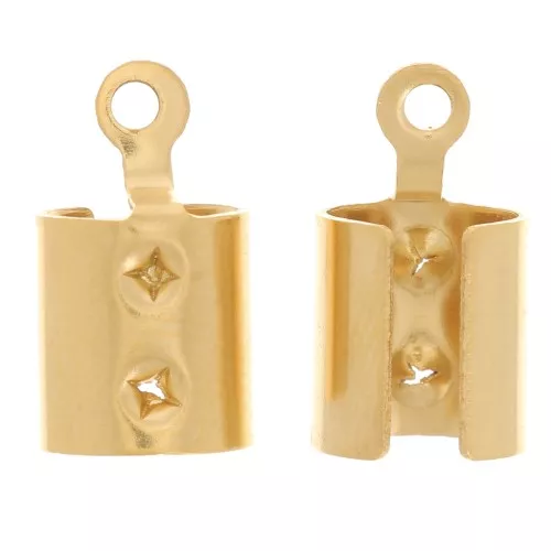 Pinces lacet plat 5 mm - Acier inoxydable 304 Doré x4
