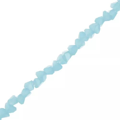 Perles en verre irrégulières facettées 3 mm - Bleu clair x33cm