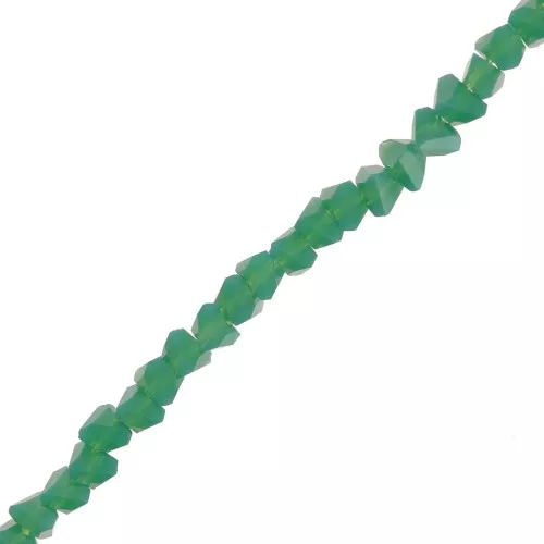 Perles en verre irrégulières facettées 3 mm - Vert foncé x33cm